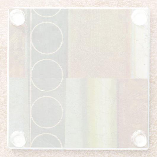 Multi-Texturierte Abstrakte Malerei von Vision Stu Glasuntersetzer (Rückseite)