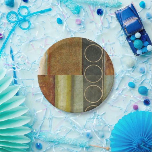 Multi-Texturierte Abstrakte Malerei von Vision Stu Pappteller (Party)