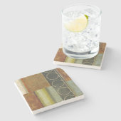 Multi-Texturierte Abstrakte Malerei von Vision Stu Steinuntersetzer (Seitenansicht)