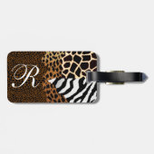 Multi+Tierdruck-Leopardzebra-Giraffen-Gepard Gepäckanhänger (Rückseite horizontal)