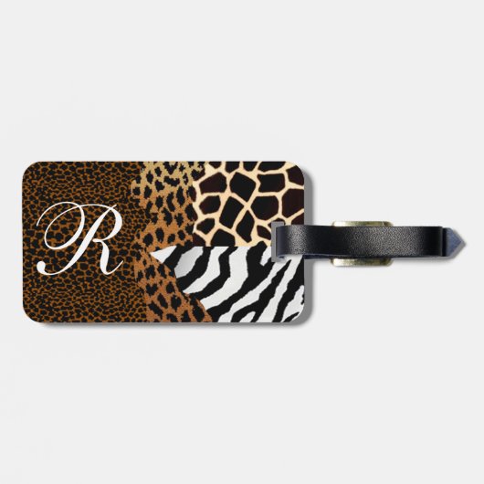 Multi+Tierdruck-Leopardzebra-Giraffen-Gepard Gepäckanhänger (Rückseite horizontal)