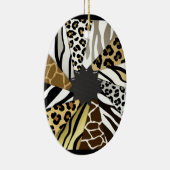 Multi Tierdruckezebra-Tiger addieren Text-Initiale Keramikornament (Rechts)