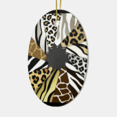 Multi Tierdruckezebra-Tiger addieren Text-Initiale Keramikornament (Links)