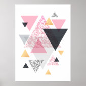 Multi-Triangle - Rose Gold und Marmor Poster (Vorne)