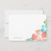 Multi Tropical Watercolor Blume Hochzeit RSVP (Rückseite)