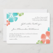 Multi Tropical Watercolor Wedding / Aqua Einladung (Vorderseite)