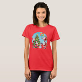 **„Multi-Weihnachtsmann-Weihnachtsspaß – 3D-Cartoo T-Shirt (Vorne ganz)