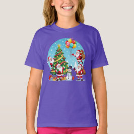 **„Multi-Weihnachtsmann Weihnachtsspaß – 3D-Cartoo T-Shirt