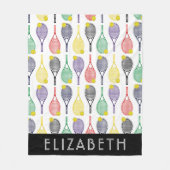 Multi| White Tennis Personalisiert Name oder Monog Fleecedecke (Vorderseite)