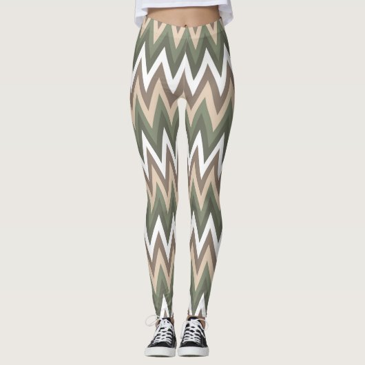 Multi Zig Zag Muster Frauen Leggings (Vorderseite)