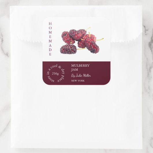 Multiberry-Label Quadratischer Aufkleber (Tasche)