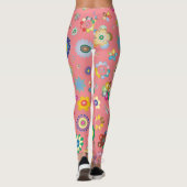 Multiblütige rosa Legging Leggings (Rückseite)