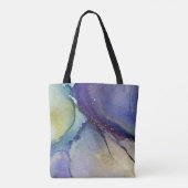Multicfarbene Abstrakte flüssige Kunst & Gold Tasche (Rückseite)