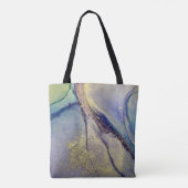 Multicfarbene Abstrakte flüssige Kunst & Gold Tasche (Rückseite)