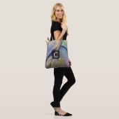 Multicfarbene Abstrakte flüssige Kunst & Gold Tasche (Am Model)