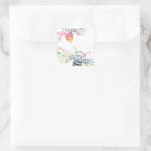 Multicfarbene Honeybee Doodles Quadratischer Aufkleber (Tasche)