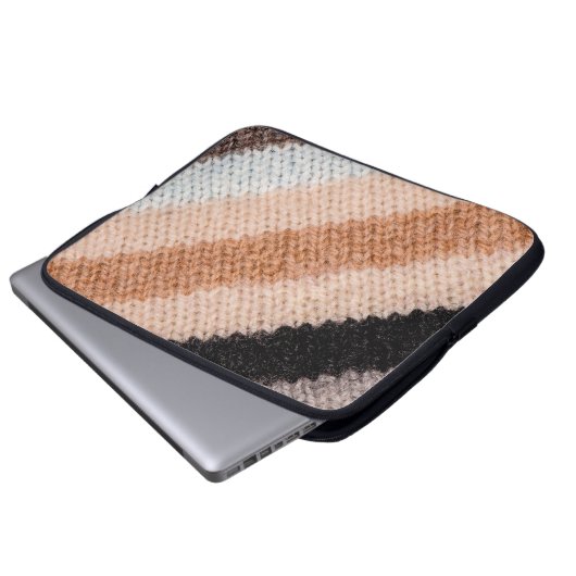 Multicfarbene Stripwoll-Textur geschlossen p Laptopschutzhülle (Vorne Knopf)