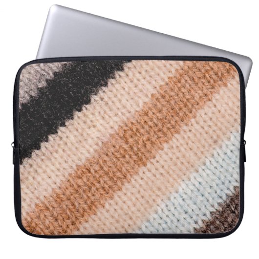 Multicfarbene Stripwoll-Textur geschlossen p Laptopschutzhülle (Vorderseite)