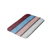 Multicfarbene Stripwolle: Stoffgewebe. Badematte (Schrägansicht)