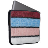 Multicfarbene Stripwolle: Stoffgewebe. Laptopschutzhülle (Vorne Rechts)