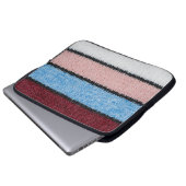 Multicfarbene Stripwolle: Stoffgewebe. Laptopschutzhülle (Vorne Knopf)