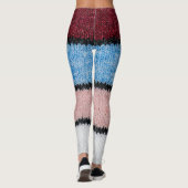 Multicfarbene Stripwolle: Stoffgewebe. Leggings (Rückseite)