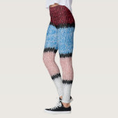 Multicfarbene Stripwolle: Stoffgewebe. Leggings (Links)