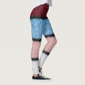 Multicfarbene Stripwolle: Stoffgewebe. Leggings (Rechts)