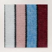 Multicfarbene Stripwolle: Stoffgewebe. Puzzle (Horizontal)