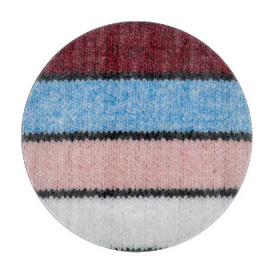 Multicfarbene Stripwolle: Stoffgewebe. Schneidebrett