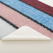 Multicfarbene Stripwolle: Stoffgewebe. Sherpadecke (3/4)
