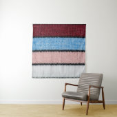 Multicfarbene Stripwolle: Stoffgewebe. Wandteppich (Beispiel)