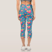 Multicfarbene Wasserfarbenherde Hochgebirgskappen Capri Leggings (Rückseite)