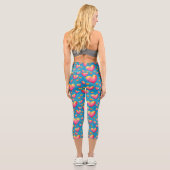 Multicfarbene Wasserfarbenherde Hochgebirgskappen Capri Leggings (Rückseite)
