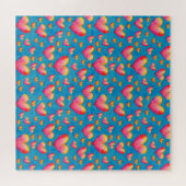 Multicfarbene Wasserfarbenherzen Jigsaw Puzzle (Horizontal)