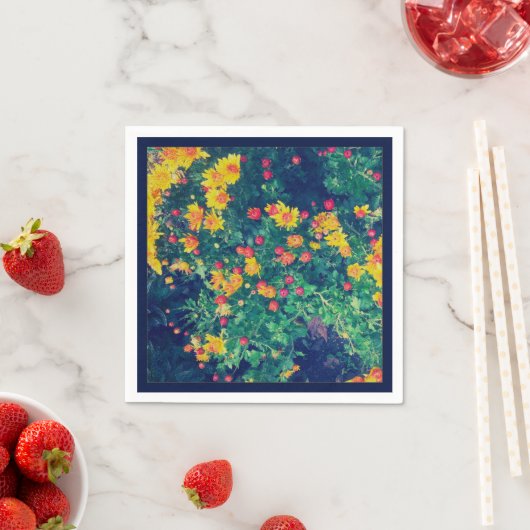 Multicfarbene Wiesenweide, wilde Dissy-Blume Serviette (Beispiel)