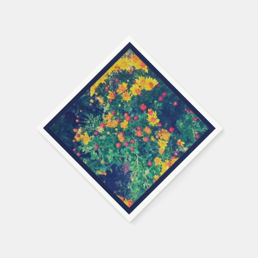 Multicfarbene Wiesenweide, wilde Dissy-Blume Serviette (Ecke)