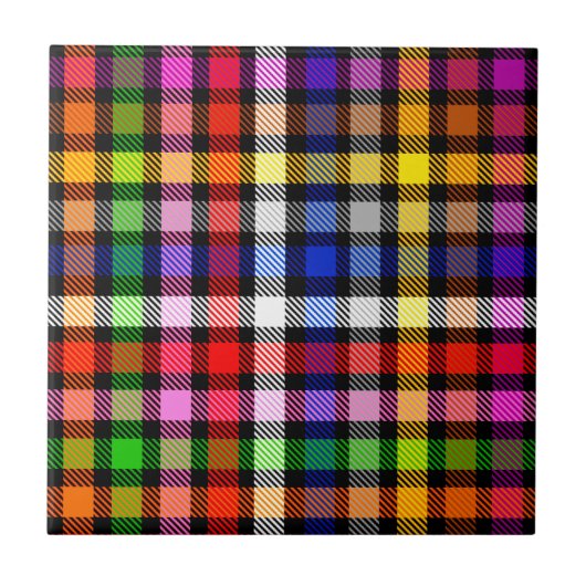 Multicfarbener Flannel Twill Kariert Tartan auf sc Fliese (Vorderseite)