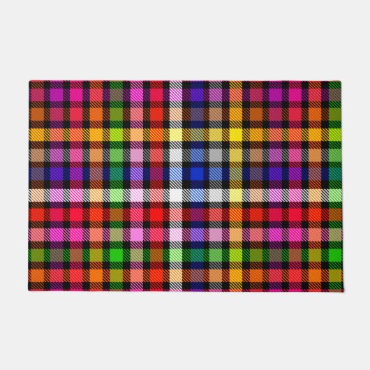 Multicfarbener Flannel Twill Kariert Tartan auf sc Fußmatte (Vorderseite)