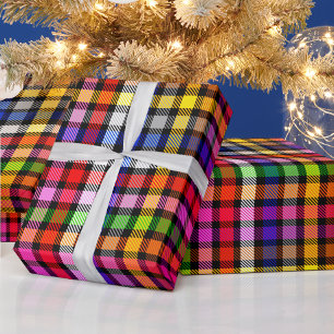 Multicfarbener Flannel Twill Kariert Tartan auf sc Geschenkpapier