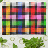 Multicfarbener Flannel Twill Kariert Tartan auf sc Geschirrtuch (Gefaltet)