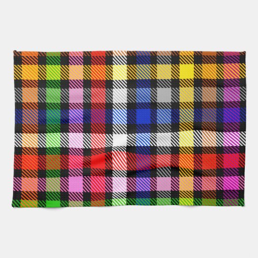 Multicfarbener Flannel Twill Kariert Tartan auf sc Geschirrtuch (Horizontal)