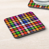 Multicfarbener Flannel Twill Kariert Tartan auf sc Getränkeuntersetzer (Linke Seite)