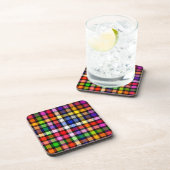 Multicfarbener Flannel Twill Kariert Tartan auf sc Getränkeuntersetzer (Rechte Seite)
