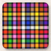 Multicfarbener Flannel Twill Kariert Tartan auf sc Getränkeuntersetzer (Vorderseite)
