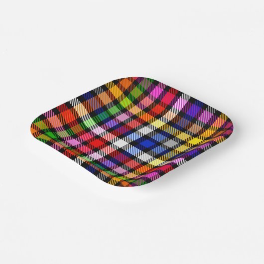 Multicfarbener Flannel Twill Kariert Tartan auf sc Pappteller (Gewinkelt)