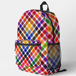 Multicfarbener Flannel Twill Kariert Tartan auf we Bedruckter Rucksack