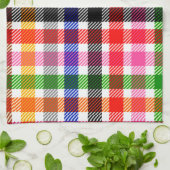 Multicfarbener Flannel Twill Kariert Tartan auf we Geschirrtuch (Gefaltet)