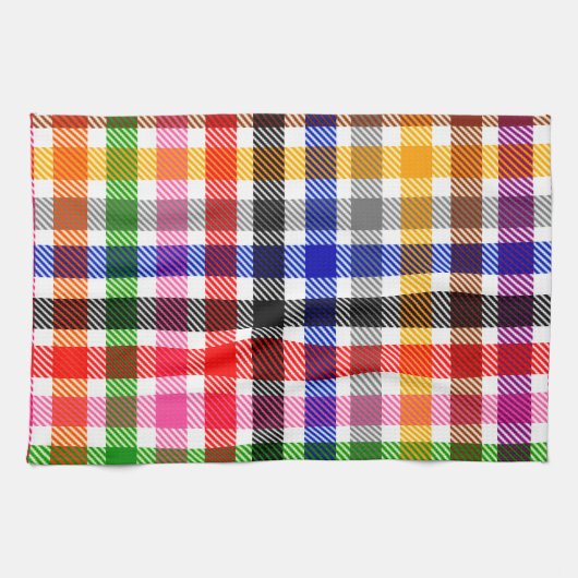 Multicfarbener Flannel Twill Kariert Tartan auf we Geschirrtuch (Horizontal)