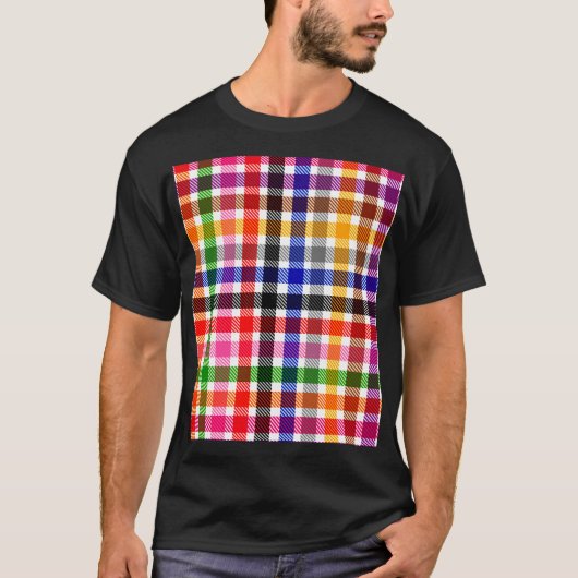 Multicfarbener Flannel Twill Kariert Tartan T-Shirt (Vorderseite)